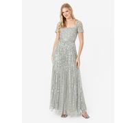 Embellished Square Neck Maxi Dress Maya Deluxe Mint 6