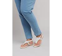 Embellished T-Bar Sandals Yours White 7EEE