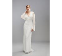 Embellished Tie Back Boho Bridal Maxi Dress Coast Ivory 10