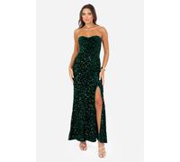 Embellished Velvet Bandeau Maxi Dress Maya Deluxe Green 12