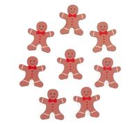 Embellishments - Wooden Gingerbread Man Sticker x 8 Christmas Card Paper Craft