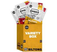 Ember Beef Biltong 250g - High Protein Meat Jerky Snack - Ready to Eat, Low Fat, No Added Sugar, Keto, No Artificial Flavours - Box of 10 x 25g Packs (Original & Chilli) from a Family-Run UK Business