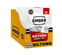 Ember Beef Biltong Chilli - High Protein Meat Jerky Snack - Ready to Eat, Low Fat, No Added Sugar, Keto, No Artificial Colours or Flavours - Box of 8 x 45g Packs from a Family-Run UK Business
