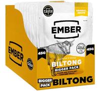 Ember Beef Biltong Original 360g - High Protein Meat Jerky Snack - Ready to Eat, Low Fat, No Added Sugar, Keto, No Artificial Colours or Flavours - Box of 8 x 45g Packs from a Family-Run UK Business