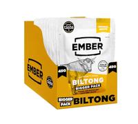 Ember Beef Biltong Original - High Protein Meat Jerky Snack - Ready to Eat, Low Fat, No Added Sugar, Keto, No Artificial Colours or Flavours - Multipack Box of 8 x 45g Packs