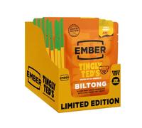 Ember Beef Biltong Tingly Teds - High Protein Meat Jerky Snack - Ready to Eat, Low Fat, No Artificial Colours or Flavours - Box of 8 x 40g Packs from a Family-Run UK Business