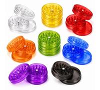 Ember Edge 3-Part Herb Grinder, Acrylic, 60mm Diameter, Sharp Diamond Teeth, Magnetic Lid, Compact and Portable, Plastic Crusher (12)