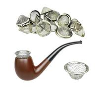 Ember Edge Conical Silver Ring Stainless Steel Bowl Pipe Filter Screens, Pipe Screens Mesh Gauze - Durable Filters for Improved Smoking Experience (17 mm)