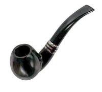 Ember Edge Ebony Wooden Smoking Pipe with Filters Pack, 2 Pipe Screens, and Pouch, Durable Tobacco Pipe for Beginners, Gift Set