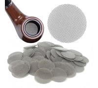 Ember Edge Flat Silver Pipe Screen Filters, Smoking Filters, Cigar Pipe Screens, Stainless Steel Reusable Pipe Filters - Durable Tobacco Accessories, mesh Gauze Screen - Pack of 100 (17 mm)