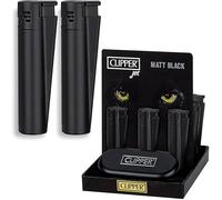 Ember Edge Metal Tobacco Lighter, Clipper Design, Multiple Colours, Gift for Special Occasions (Black Jet Metal Lighter)