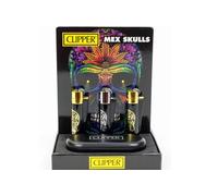 Ember Edge Metal Tobacco Lighter, Clipper Design, Multiple Colours, Gift for Special Occasions (Mex Skulls Metal Lighter)
