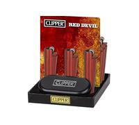 Ember Edge Metal Tobacco Lighter, Clipper Design, Multiple Colours, Gift for Special Occasions (Red Devil Metal Lighter)