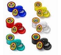 Ember Edge Plastic 4-Part Grinder, Acrylic, Sugar Skull Design, Magnetic Lid, Sharp Diamond Teeth, Pollen Screen, 50mm Tobacco Crusher Smoking Accessories Dry Herb Grinder (50mm 4-Part)