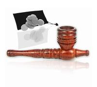 Ember Edge Wooden Smoking Pipe Tobacco, Handcrafted Smoking Pipes Wooden, Tobacco Pipe Kit For Smoking, Smoking Pipe Gift Kit With Screens & Pouch (Walnut Ridge)