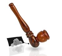 Ember Edge Wooden Smoking Pipe Tobacco, Handmade Smoking Pipes Wooden, Smoking Pipe With Screens, Tobacco Pipe Kit Gift For Men, Pipe For Smoking (Classic Amber)