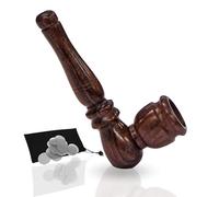 Ember Edge Wooden Smoking Pipe Tobacco, Handmade Smoking Pipes Wooden, Smoking Pipe With Screens, Tobacco Pipe Kit Gift For Men, Pipe For Smoking (Mahogany Twist)