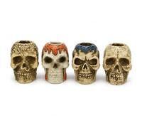 Ember Killer for Cigarettes - Metal Cigarette Killer in Bright Colours - Ember Extinguisher for Ashtrays - Smokeless & Odour Reducing - Various Variations (4 x Skulls)