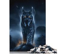 Ember Lynx - Silent Flame of The Shadow Realm Puzzle Challenging And Brainteasing 100 Percent Recycled Cardboard Jigsaw Puzzle for Adults Teen Birthday Present 1000pcs (75x50cm)