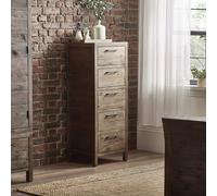 Ember Reclaimed Wood 5 Drawer Tallboy rustic dark wood