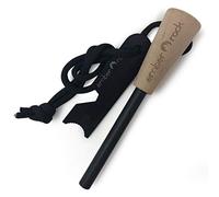 Ember Rock Fire Stone - Premium Ferrocerium Magnesium Fire Starter Stick - Includes Scraper Tool Multi-Use Wooden Handle for Firm Grip - Essential Fire Starter for Survival Camping Kit