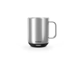 Ember Temperature Control Smart Mug 2 - 295 millilitre App-Controlled and Rechargeable Heated Coffee Mug with Intelligent LED Display, 1.5-hr Battery Life and Improved Design, Stainless Steel