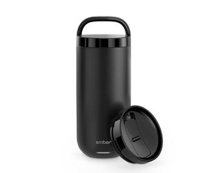 Ember Temperature Control Smart Tumbler - 473 ml App-Controlled and Rechargeable Travel Mug - Stainless Steel Insulated Coffee Flask with Leakproof Lids - 3-hr Battery Life, Black