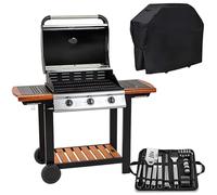 Embermann Modena 3 Burner Gas Barbecue with Heavy-Duty Cover & Deluxe BBQ Tool Set
