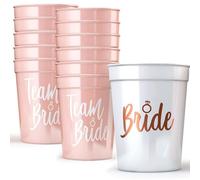 Embhlitfe 12 Pcs Bachelorette Party Bride Tribe Cups,White Pink Bridal Shower Cup Hen Party Cups,Bachelorette Party Drinking Cup for Engagement Wedding Supplies Hen Party Accessories (Multicolor)