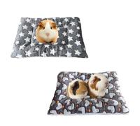 Embhlitfe 2 Pcs Small Animal Plush Bed Mat,35x25 cm Washable Small Pet Plush Bed Guinea Pig Bed Mat,Fluffy Rabbit Bedding Mat Sleeping Pad for Hamster Bunny Guinea Pig Squirrel