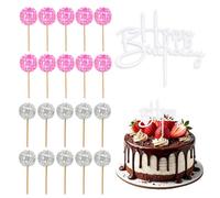 Embhlitfe 21 Pcs Disco Ball Cake Toppers,Disco Ball Cake Decorations Mini Disco Balls for Cake Disco Balll Cupcake Toppers,Pink and Silver Cake Balls for 1970s Disco Cake Decorations