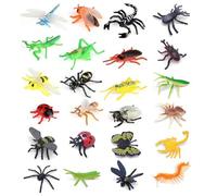 Embhlitfe 24 PCS Realistic Insect Toys Set, Plastic Bugs and Insect Figures, Bugs Toys Big for Children Education, Children's Day Learn to identify insects Birthday Party Favors (Insect)