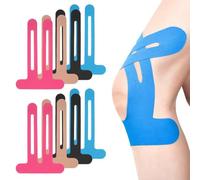Embhlitfe 8 Pcs Precut Kinesiology Tape for Knee Pain, Elastic & Waterproof Sports Tapes for keen Breathable kinematic Tape for Muscle Discomfort Relief