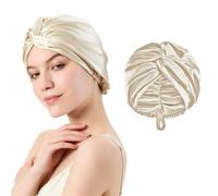 Embhlitfe Adjustable Silk Satin Hair Bonnet for Sleeping, Double Layer Breathable Hair Wrap for Women & Men with Curly, Natural, Braided, Straight Hair, Bonnet for Frizz Control & Protection