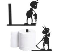Embhlitfe Ant Toilet Roll Holder - Funny Toilet Paper Holder Free Standing Bathroom Set-3D Printed Cute Black Ant Loo Roll Holder-Funky Unique Toilet Paper Holder- Set Of 2 (AntsB)