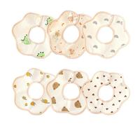 Embhlitfe Baby Bibs, 6-Pack Muslin Drool Bibs for Babies, Cotton Adjustable Snap Bandana Bibs,Ultra Soft & Absorbent for Newborns & Toddlers (360° Rotatable)