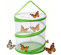 Embhlitfe Collapsible Butterfly Net,Bug Catcher Net Mini Insect Reproduction Mesh,Butterfly Habitat Cage Butterfly Kits for Kids Exploration Observation Insects Catching Caterpillars