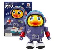Embhlitfe Dancing Space Duck Robot Toy, Electric Musical Dancing Duckonaut with LED Lights & Sounds, Early Educational Sensory Disco Dancings Ducks Toy, Interactive Astronaut Duck Gift for Toddlers