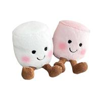 Embhlitfe Marshmallow Fluff Plush 2Pcs Set - Ultra Soft Pink & White Stuffed Animals for Kids, Mini Cuddle Companion Gift & Home Decor (12cm)