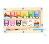 Embhlitfe Montessori Toys for 2 Year Old Boy - Wooden Magnetic Counting Maze with Colour Matching, Fine Motor Skills Learning Gift (Ages 2-5) (Train)