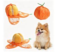Embhlitfe Orange Hide and S og Toy, Soft Plush Interactive Dog Toys with Crinkle, Snuffle Pet Puzzle Toy for Boredom Relief, Foraging Dogs Puzzle Toys for Small to Medium Dogs (Orange)