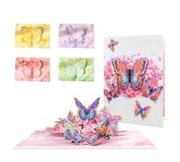 Embhlitfe Pop Up Birthday Cards for Women, 3D Butterfly Flowers Happy Birthday Cards for Women with Envelope and Blank Note, Pop Up Greeting Cards Sister, Mum, Daughter, Wife, Friend (Cherry blossom)
