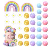 Embhlitfe Rainbow Cake Topper,35 Pcs Rainbow Cake Decorations Bluey Cake Topper Bluey Cake Decorations,Cake Balls Decoration Mini Balloon Balls for Birthday Baby Shower Unicorn Party (A)