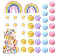 Embhlitfe Rainbow Cake Topper,35 Pcs Rainbow Cake Decorations Bluey Cake Topper Bluey Cake Decorations,Cake Balls Decoration Mini Balloon Balls for Birthday Baby Shower Unicorn Party (B)