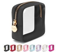 Embla Clear Makeup Bag for Women with Zipper Pouch, Clear Cosmetic Bag Organizer for Traveling, TSA Approved Travel Toiletry Bag, Travel Accessories Essentials, Large Makeup Bag for Purse - Black,