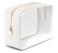 Embla Clear Makeup Bag for Women with Zipper Pouch, Clear Cosmetic Bag Organizer for Traveling, TSA Approved Travel Toiletry Bag, Travel Accessories Essentials, Large Makeup Bag for Purse - Black,