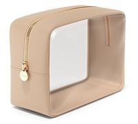 Embla Clear Makeup Bag for Women with Zipper Pouch, Clear Cosmetic Bag Organizer for Traveling, TSA Approved Travel Toiletry Bag, Travel Accessories Essentials, Large Makeup Bag for Purse - Black,