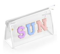 Embla Clear Makeup Bag for Women with Zipper Pouch, Clear Cosmetic Bag Organizer for Traveling, TSA Approved Travel Toiletry Bag, Travel Accessories Essentials, Large Makeup Bag for Purse - Black