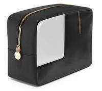 Embla Clear Makeup Bag for Women with Zipper Pouch, Clear Cosmetic Bag Organizer for Traveling, TSA Approved Travel Toiletry Bag, Travel Accessories Essentials, Large Makeup Bag for Purse - Black,