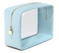Embla Clear Makeup Bag for Women with Zipper Pouch, Clear Cosmetic Bag Organizer for Traveling, TSA Approved Travel Toiletry Bag, Travel Accessories Essentials, Large Makeup Bag for Purse - Black,